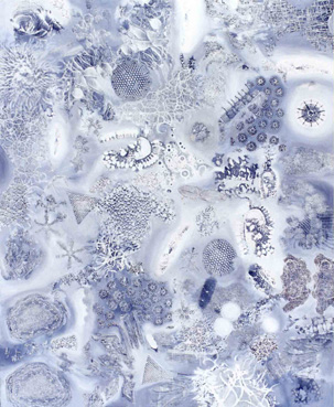 Oil paint and phototransfers on canvas, 120 x 150cm, 1994.